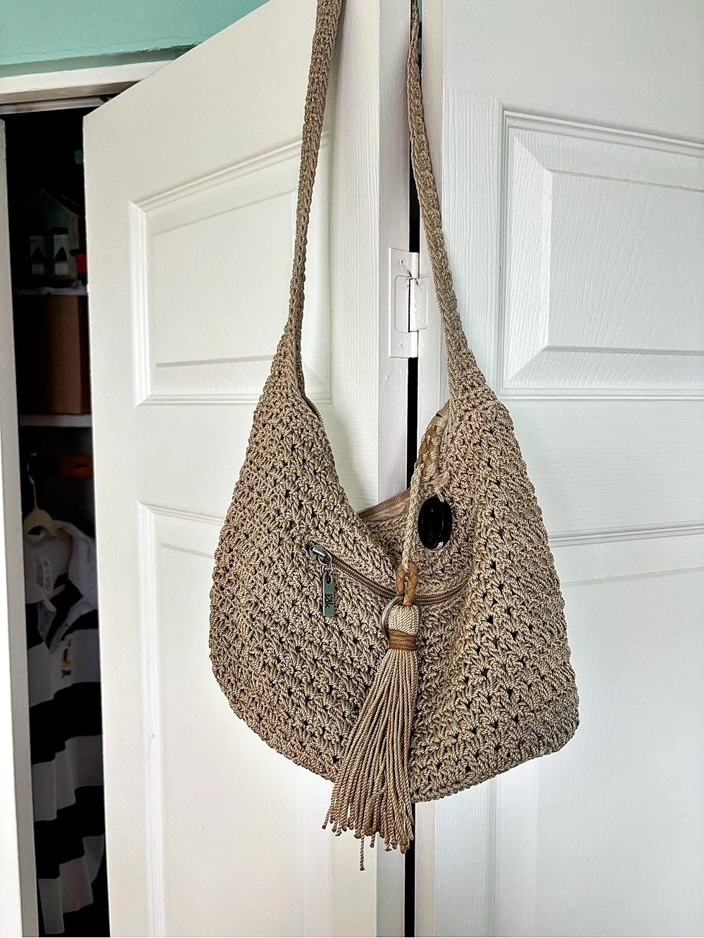 the sak Sequoia Crochet Hobo Shoulder Bag in Brown